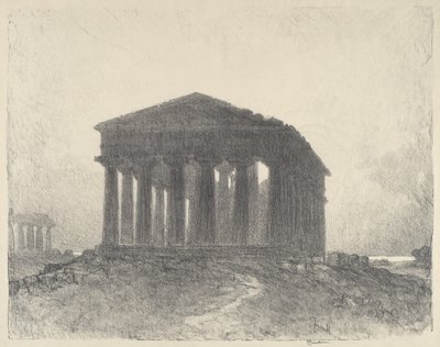 Paestum, kväll av Joseph Pennell