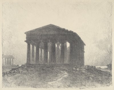 Paestum, afton, 1913. av Joseph Pennell