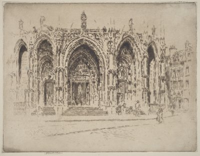 Förhall till Saint-Maclou, Rouen av Joseph Pennell
