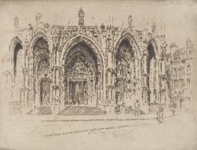 Veranda i San Maclou, Rouen, 1907. av Joseph Pennell