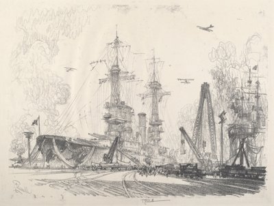 Redo att starta, 1917. av Joseph Pennell
