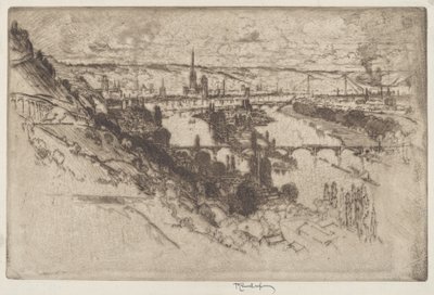Rouen, från Bon Secours av Joseph Pennell