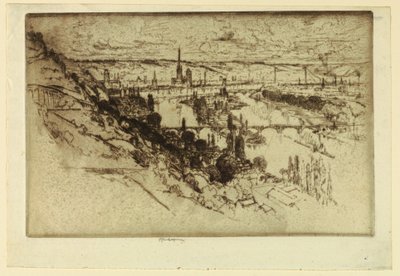 Rouen från Bon Secours av Joseph Pennell