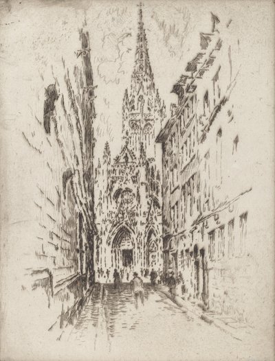 Saint Maclou, Rouen, 1907. av Joseph Pennell