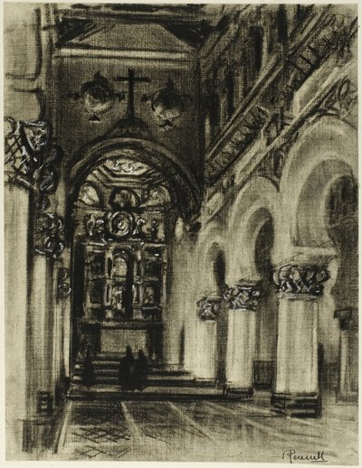 Santa Maria La Blanca, Toledo av Joseph Pennell