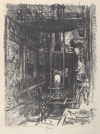 Forma en pistol från ett göt, 1917. av Joseph Pennell
