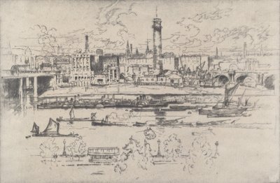 Shot Tower between the Bridges, 1910. av Joseph Pennell