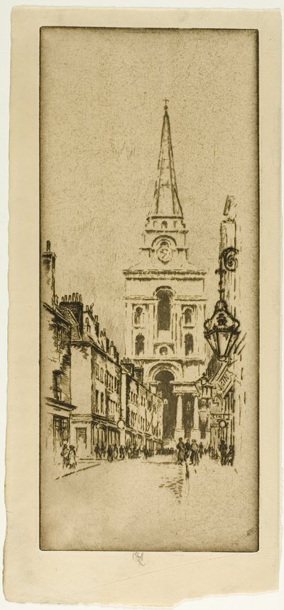 Spitalfields kyrka av Joseph Pennell