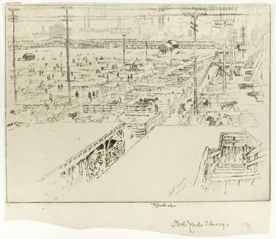 Stock Yards, Chicago av Joseph Pennell