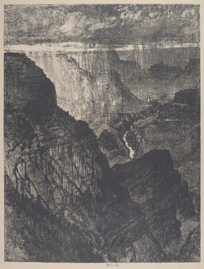 1912 年、グランド キャニオンの嵐。スウェーデン語 av Joseph Pennell
