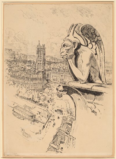 Studera för "Le Stryge" av Joseph Pennell