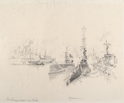 Ubåtar i hamn av Joseph Pennell