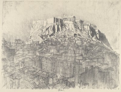 Soluppgång över Akropolis av Joseph Pennell
