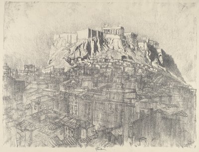Soluppgång över Akropolis av Joseph Pennell