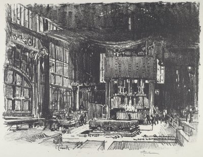 Akolyterna förbereder krigsgudens altare, 1916. av Joseph Pennell