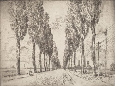The Avenue, Valenciennes, 1910. av Joseph Pennell