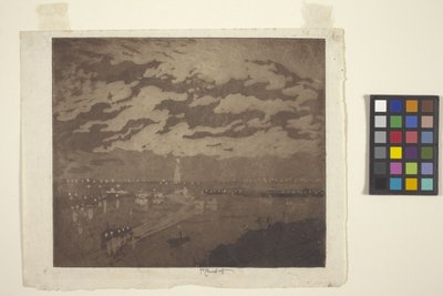 The Bay, New York (akvatint) av Joseph Pennell
