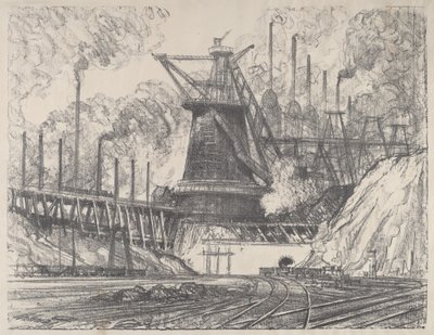 Det stora stålverket, Gary, Indiana av Joseph Pennell