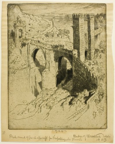 Bron över Alcantara, Toledo av Joseph Pennell