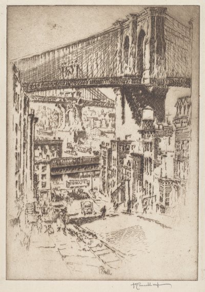 The Bridges, från Brooklyn av Joseph Pennell
