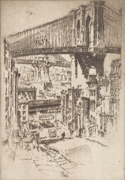 The Bridges, från Brooklyn, 1921. av Joseph Pennell