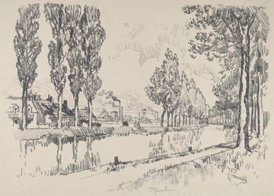 Kanalen vid Blanzy, Frankrike, 1911. av Joseph Pennell