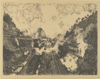 Snittet. Tittar mot Ancon Hill av Joseph Pennell