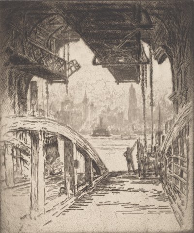 Färjehuset, 1919. av Joseph Pennell