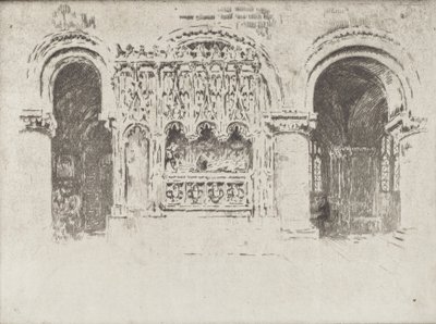 Grundarens grav, Saint Bartholomew den stores kyrka, 1903. av Joseph Pennell