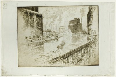 The Grain Elevators, Chicago av Joseph Pennell