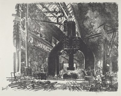 Den store hammaren, 1916. av Joseph Pennell