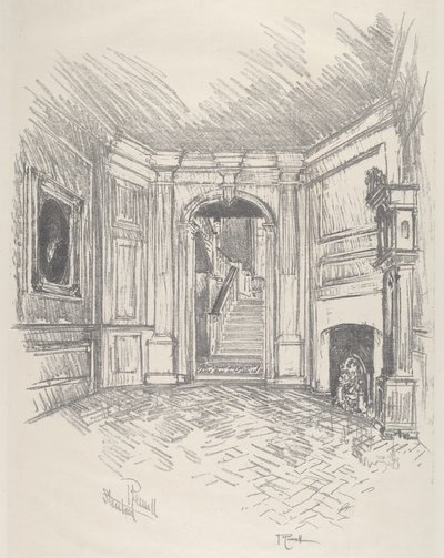 The Hall, Stenton, 1912. av Joseph Pennell