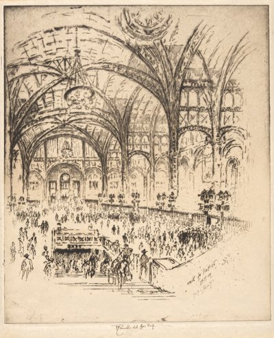 Hall of Iron, Pennsylvania Station, New York av Joseph Pennell