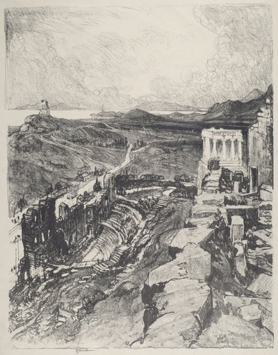 Odeon, Aten, 1913. av Joseph Pennell