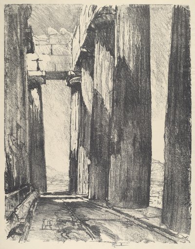 Parthenons portik av Joseph Pennell