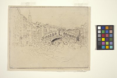 Rialto, Venedig (etsning och torrnål) av Joseph Pennell