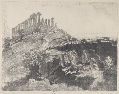 The Temple of Concord on the Wall, Girgenti av Joseph Pennell