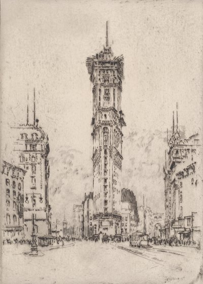 The Times Building, 1904. av Joseph Pennell
