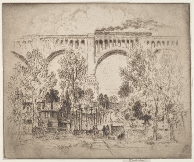 The Viaduct, D., L. & W. i Nicholson, Pa. av Joseph Pennell