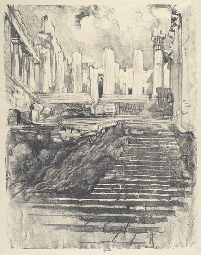 Vägen upp till Akropolis av Joseph Pennell