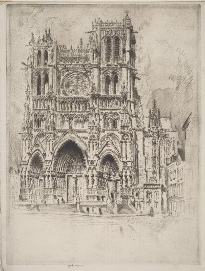 Västfasaden, Amiens av Joseph Pennell