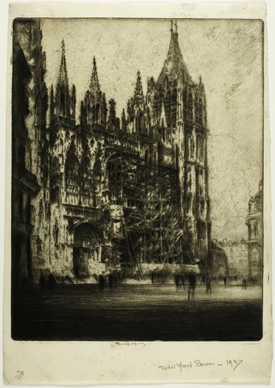 Västfronten, Rouens katedral av Joseph Pennell
