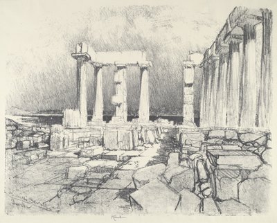 Det vinmörka havet, Sunium, 1913. av Joseph Pennell