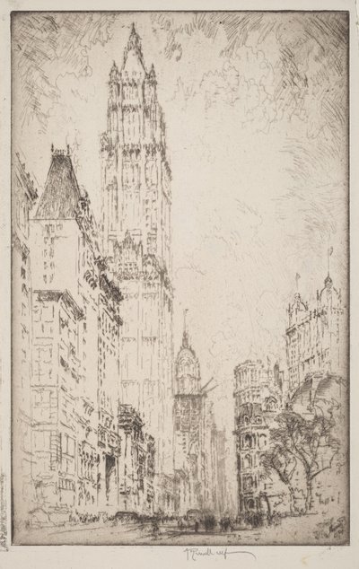 Woolworth Building av Joseph Pennell
