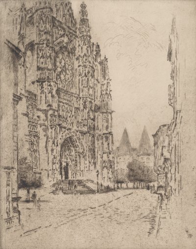 Biskopspalatsets torn, Beauvais, 1907. av Joseph Pennell