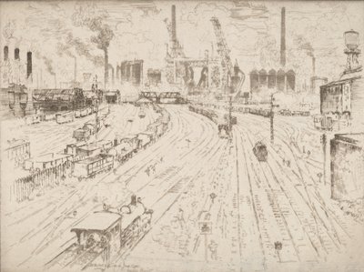 Spår, Oberhausen, 1910. av Joseph Pennell