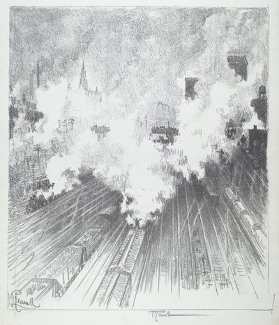 Train Yard, St. Louis av Joseph Pennell