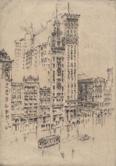 Union Square, regnig dag, 1904. av Joseph Pennell