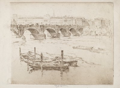 Waterloo Bridge och Somerset House av Joseph Pennell