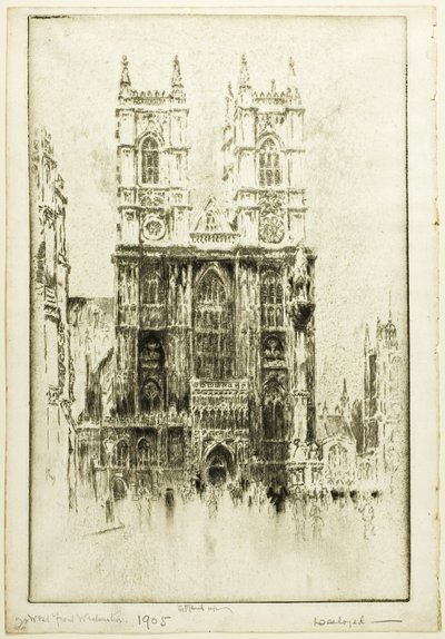 West Front, Westminster Abbey av Joseph Pennell